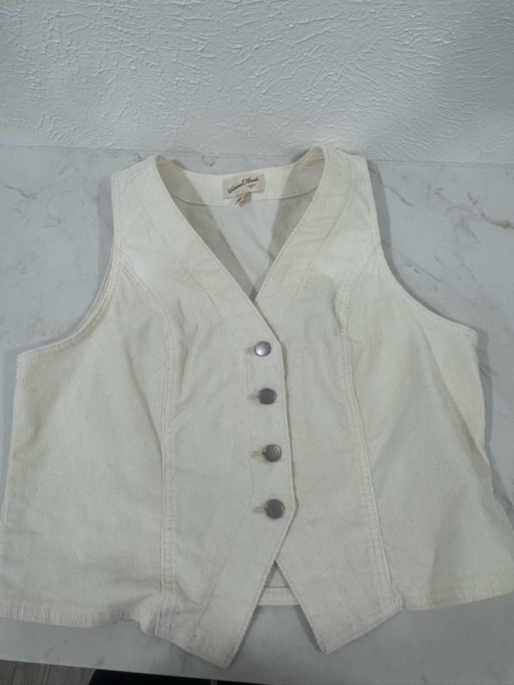 Size M Universal Thread Cream Ribbed Tank Top - Picture 7 of 13